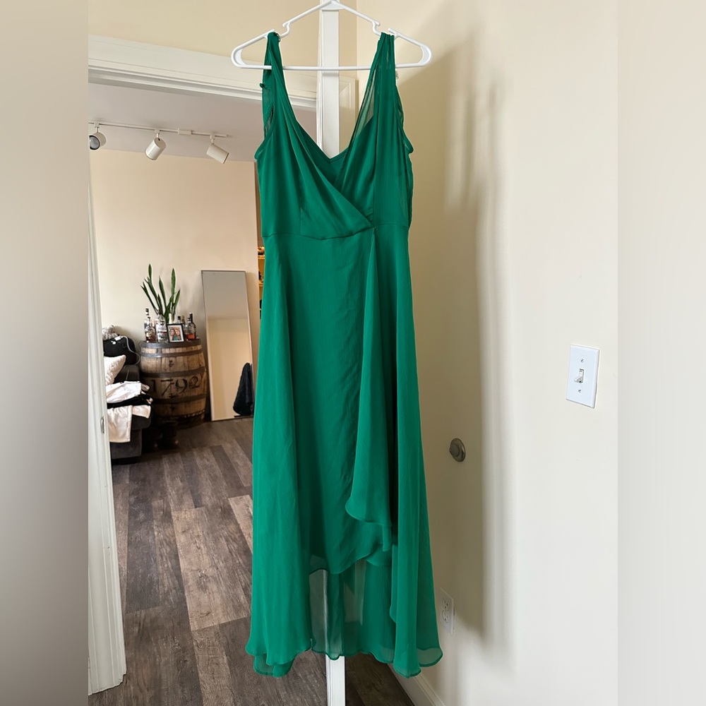 Beautiful emerald green dress.